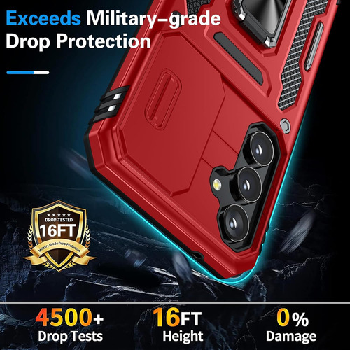 Funda Uso Rudo Cámara Para Galaxy S23 Fe Carcasa+mica Rojo Samsung Galaxy S23 Fe/fan Edition