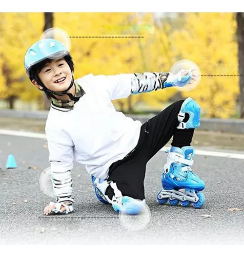 * Set De Casco Y Equipo De Protección Para Niños