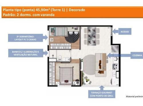 Imagem 21 de 29 de Apartamento 2 Dormitórios 45 M² Por R$ 273.976 - Metro Barra Funda - São Paulo/sp - Ap10753