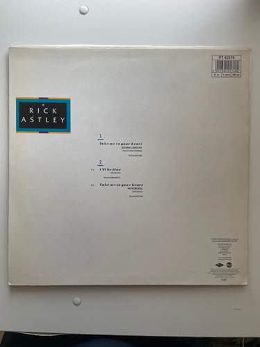 Disco Vinil Rick Astley - Take Me To Your Heart (Usado)