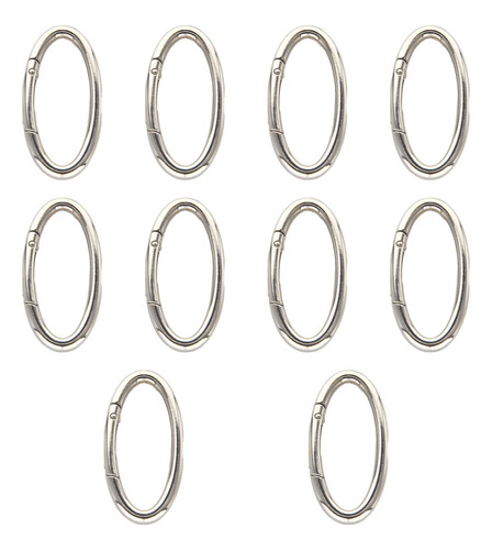 10x Oval Spring Snap Hooks Chaveiros Fivela Metal Prata