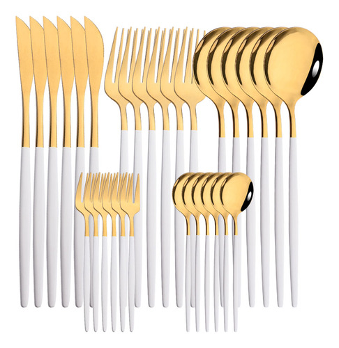Cuchillo Para Vajilla Dinner Gold, Tenedor De Fruta, 30 Unid