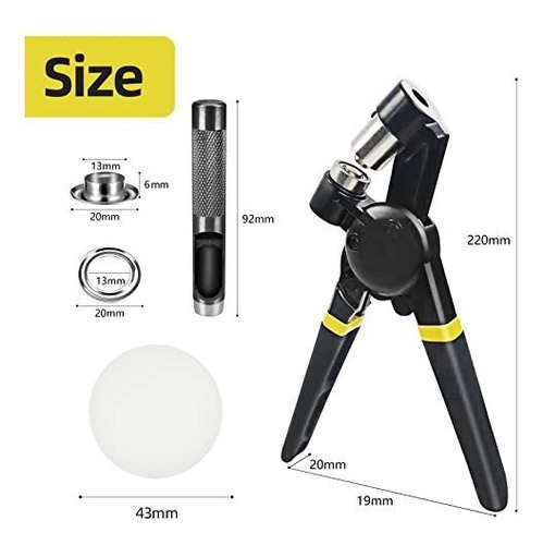 Kit Ojal 3 8 Alicate Perforacion Mini Maquina 500 Negro
