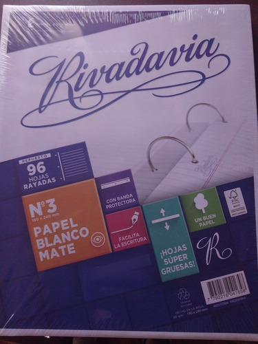 Repuesto Rivadavia 96 Hojas