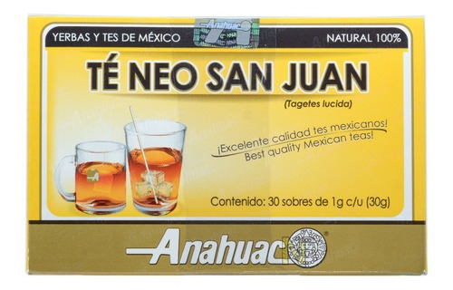 Imagen 3 de 3 de Te Neo San Juan (hierba) (30 Sobres) Anahuac