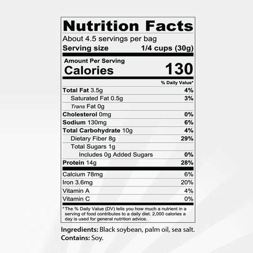 Snacks Keto Edamame Negro Tostado Seco Con Sal Marina 3 Pack