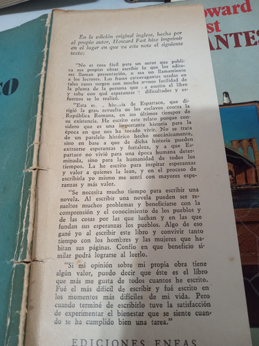 Howard Fast X6 Los Inmigrantes Espartaco El Legado Segunda G (Usado)