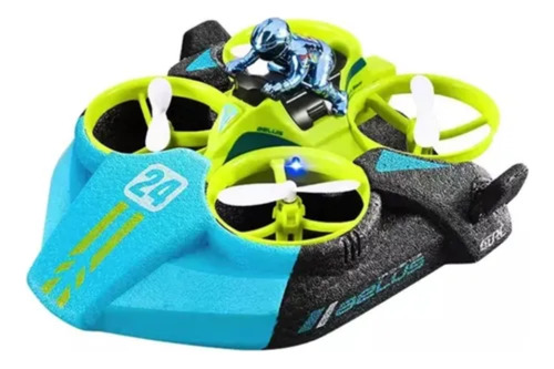 Drone Infantil De Controle Remoto 3 Em 1 Agua, Terra E Ar Cor Verde