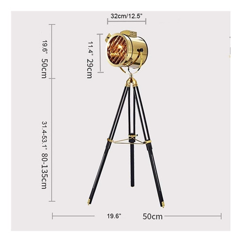 Zlzyple Dimmable Floor Lamp Industrial Style Floor Lamp