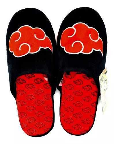 Pantufa Chinelo De Quarto Nuvens Akatsuki Oficial Naruto (Preto