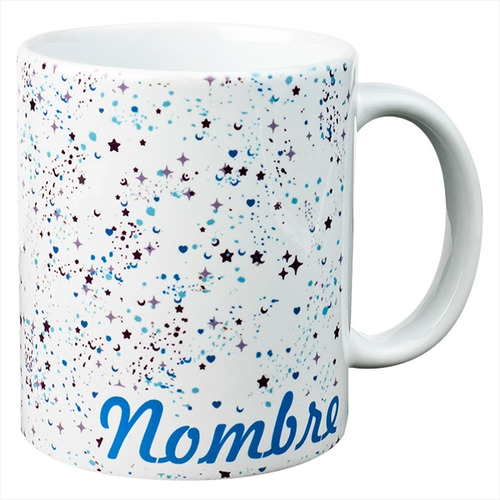 Taza Estrellas Azules Y Moradas Personalizada Con Nombre