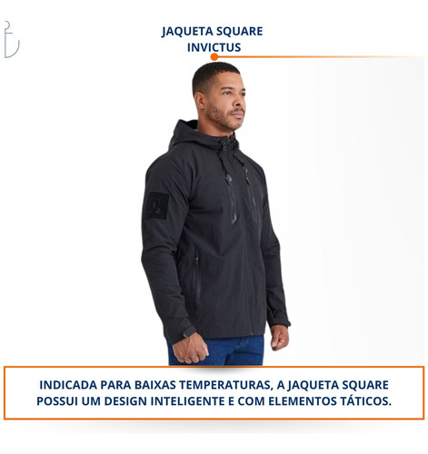 Jaqueta Masculina Tática Impermeável Capuz Square Invictus
