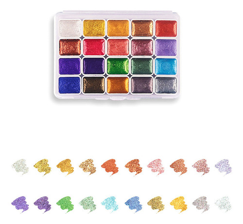 20 Colores Duraderos, Acuarela, Perla, Pigmento De Acuarela