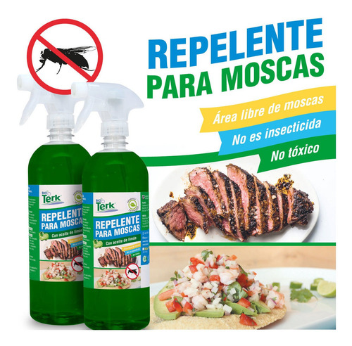 Combo Repelente Para Moscas Biodegradable Atomizador 2pz 1lt