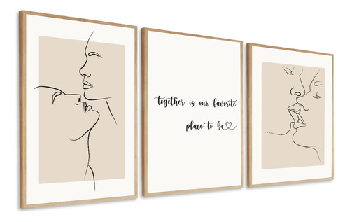 Quadro Decorativo Quarto Casal Linhas Frase Moderno Moldura