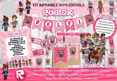 Painel de Festa Roblox Menina 90x90, Item Infantil Nunca Usado 86633573