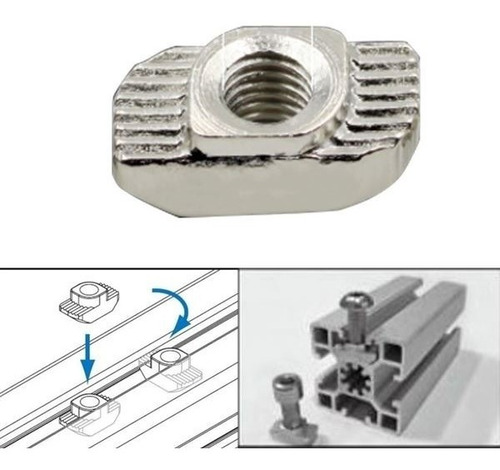 10 Tuercas T 4mm Perfil  Aluminio 2020  Cnc 3d