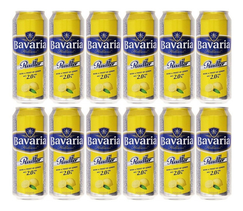 Imagen 1 de 4 de Cerveza Lata Bavaria Radler Lemon X500cc X12 Unidades