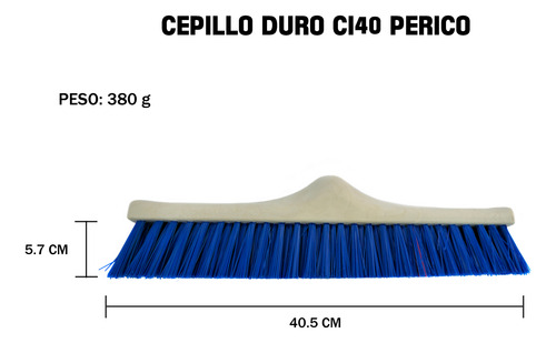 2 Escoba Cepillo Inclinado Duro Perico Ci40 40cm Con Bastón