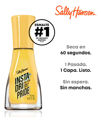 Esmalte de uñas color Sally Hansen Insta-Dri PRIDE Insta-Dri PRIDE de 9.17mL de 1 unidades color SUNSHINE SHIMMERS 749