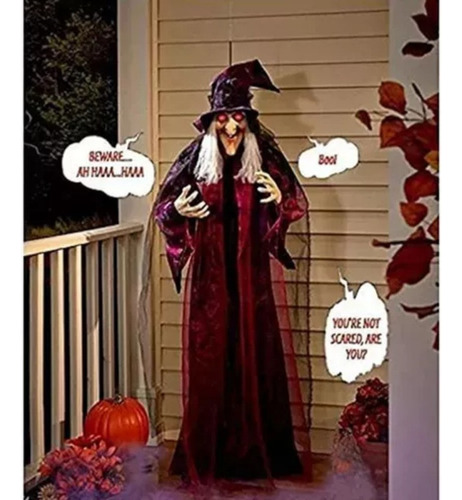 Decoración De Halloween Bruja Controlada Por Voz 2024