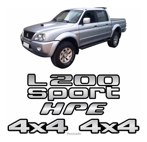 Kit Emblema Adesivo Mitsubishi L200 Sport Hpe 4x4 002