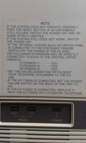 Imagen 2 de 6 de Central Telefonica Panasonic. Mod. Kx-t30810b