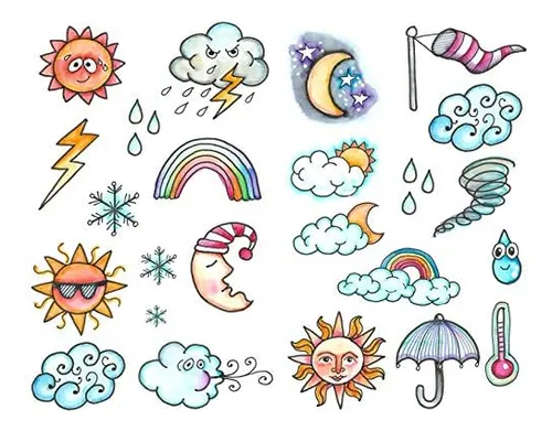 Cute Weather Emoji Diario Estético De Viaje Papel Basu...