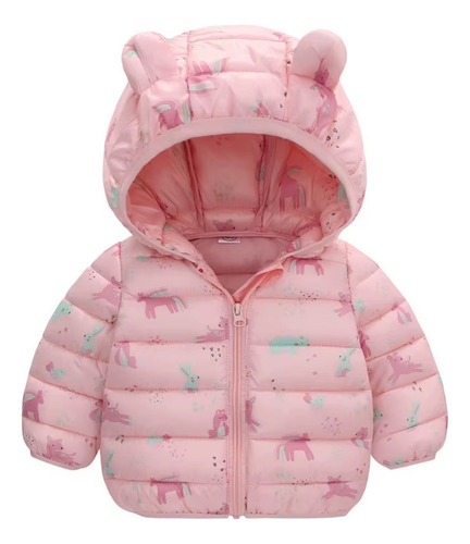 Jaqueta Menina Quentinha Com Capuz Casaco Infantil Inverno