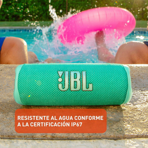 Bocina Portátil Jbl Flip 6 Bluetooth Aprueba De Agua Color Turquesa