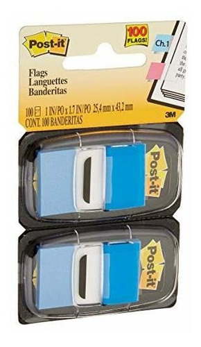 Marcadores Post-it, Pack De 12, 50/uño, 1  Ancho, Azul.