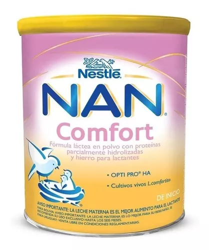 Leche de fórmula en polvo Nestlé Nan Comfort en lata de 800g - 0 a 12 meses