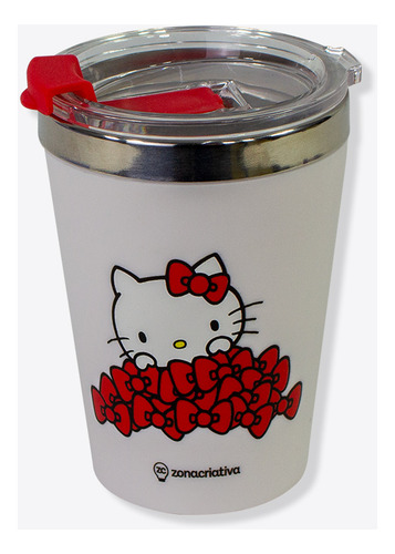 Copo Stitch Snap Viagem C Tampa Trava Personagens Cor Hello Kitty