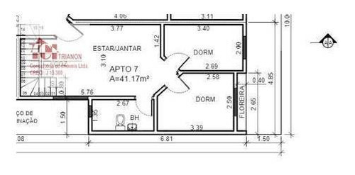 Imagem 2 de 6 de Cobertura Com 2 Dormitórios À Venda, 84 M² Por R$ 301.000 - Vila Tibiriçá - Santo André/sp - Co0928