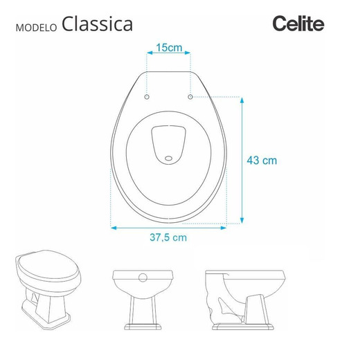 Assento Sanitário Classica Pergamon (bege Claro) Para Celite