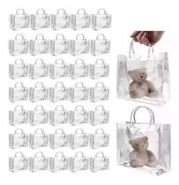 Comprar Gallosmx 35 Bolsas De Regalo Transparentes, Bolsas De Plástico Ecológicas Con Asas Transparentes, Adecuadas Para Bodas, Bautizos, Fiestas, Playa Al Aire Libre, Bricolaje, 20 Cmx20 Cmx9cm