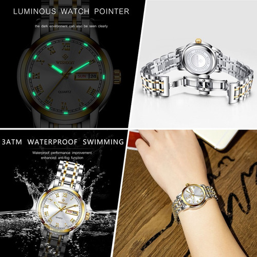 .. Reloj Wishdoit Original For Mujer, A La Moda, Dorado Y
