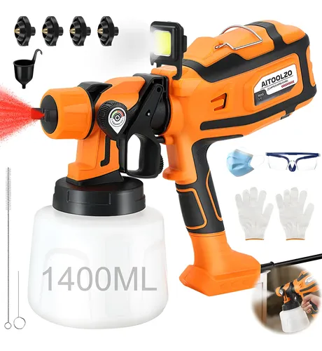 Pistola De Pintura Elétrica 800w Aitoolzo C/led + 4 Bicos