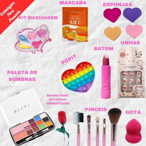 Presente Dia Das Crianças Popts Maquiagem Infantil Exclusivo