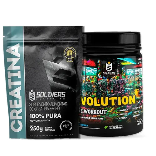 Creatina 250g + Pré-Treino Melancia 300g — Soldiers Nutrition