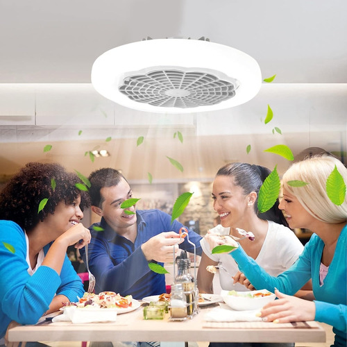 Ventilador De Techo Con Ly Ces E27 Y Control Remoto 3 Nivele