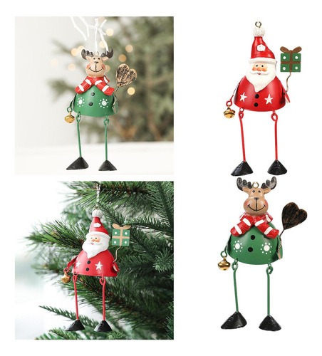 . 2 Adornos Navideños De Metal Para Árbol De Navidad,