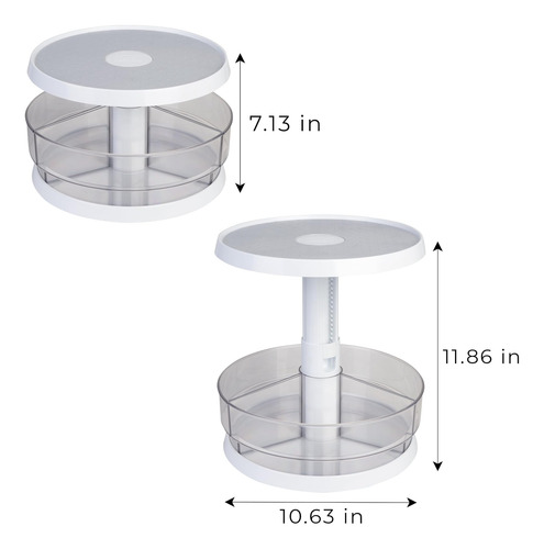 Smart Diseño Turnable Lazy Susan Ajustable De 2 Niveles Con