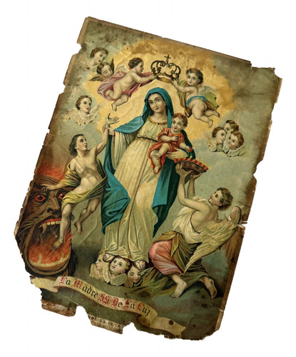 La Madre Santísima De La Luz Grabado Antiguo Color León, Gto (Usado)