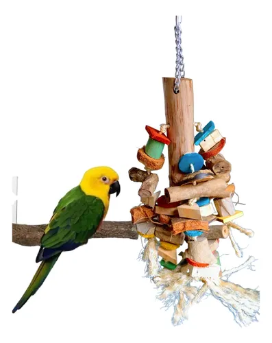 comprar Juguete Colgante Jaula De Aves Loros Pericos Percha Madera