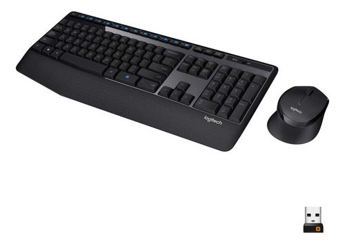 Kit Teclado Y Mouse Inalambrico Logitech Mk345 Color del mouse Negro Color del teclado Negro
