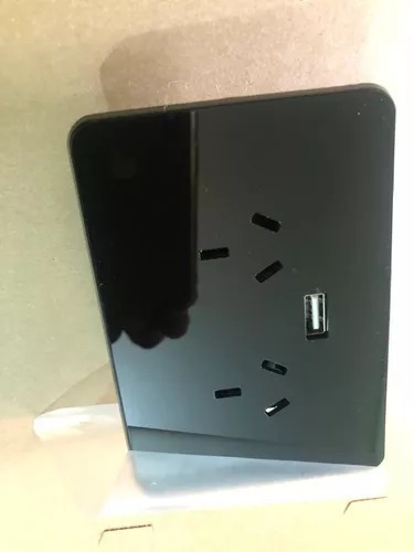 Toma Doble Con Usb 2a De Pared Blanco Bf Slim Pack De 3 Black