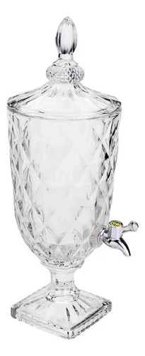 Suqueira Com Torneira E Tampa Cristal Transparente Luxo