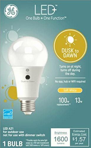 Ge Lighting 93121489 Led + Dusk To Dawn 100 W Repuesto A21