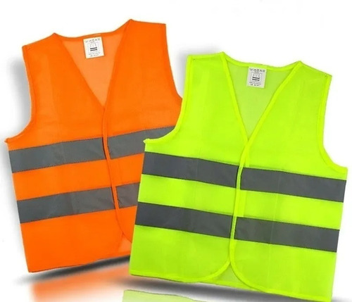 Chaleco Con Reflectivo Amarillo Naranja Fluo Seguridad Fca 